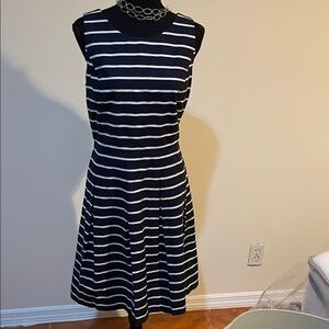 Tommy Hilfiger Striped Navy and White Midi Dress